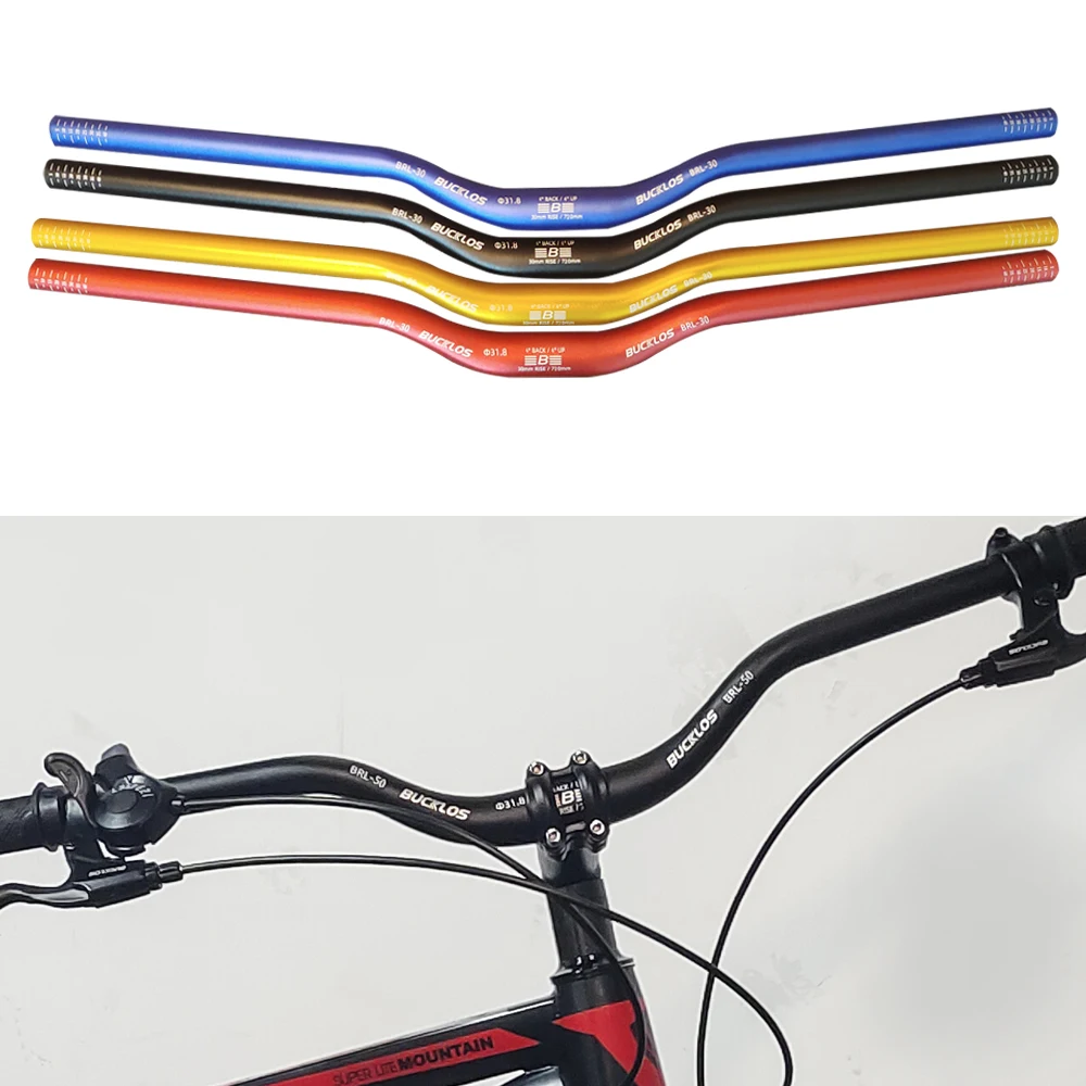 BUCKLOS Mountain Bike Handlebar 31.8*780/720mm Aluminum Aloy Riser Bar with Bicycle Stem Ultralight Mtb Handlebar Bike Part