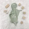 Name Personalized Embroidered Custom Baby Comforter Muslin Cotton Lion Sleeping Security Blanket Baby Shower Baby Birth Gift 1