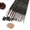12pcs Professional Watercolor Paint Brushes Set Includes Round Flat Cat's Tongue Brushes Synthetic Hair for Watercolor Acrylic 3