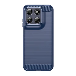 Carbon Fiber Brushed Texture Phone Case - Motorola Moto G57 (Blue)