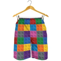 Creative Building Blocks 3d Printed Short Pants For Men Kids Fashion Summer Beach Shorts Cool Surf Board Shorts Swim Trunks 2