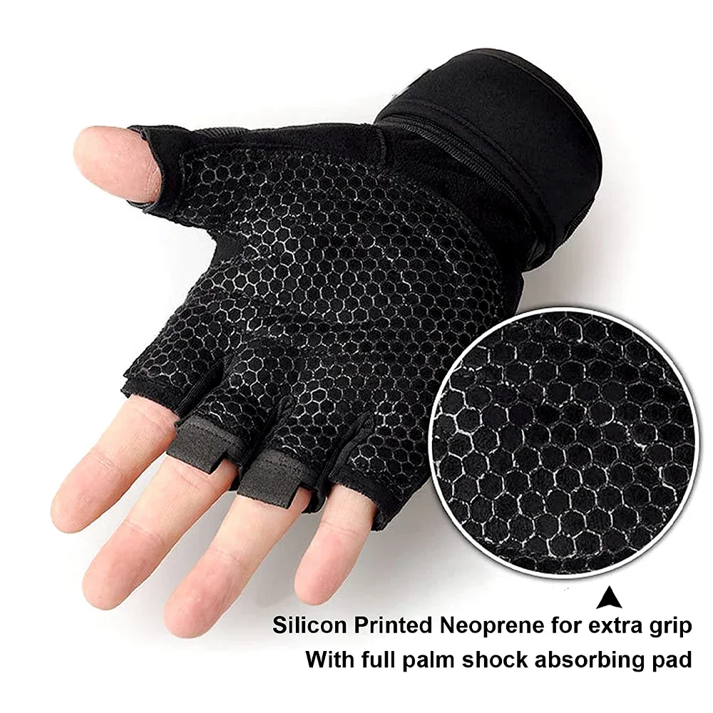 Gym Gloves for Men Women Fitness Weight Lifting Wristband Gloves Body Building Training Sports Exercise Cycling Glove Shockproof 3