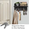 OurWarm Key Holder Wall decor with 5 Hooks, Mounted Hangers Rack, Wood Mail Organizer Shelf, Entryway Hallway Mudroom Office 5