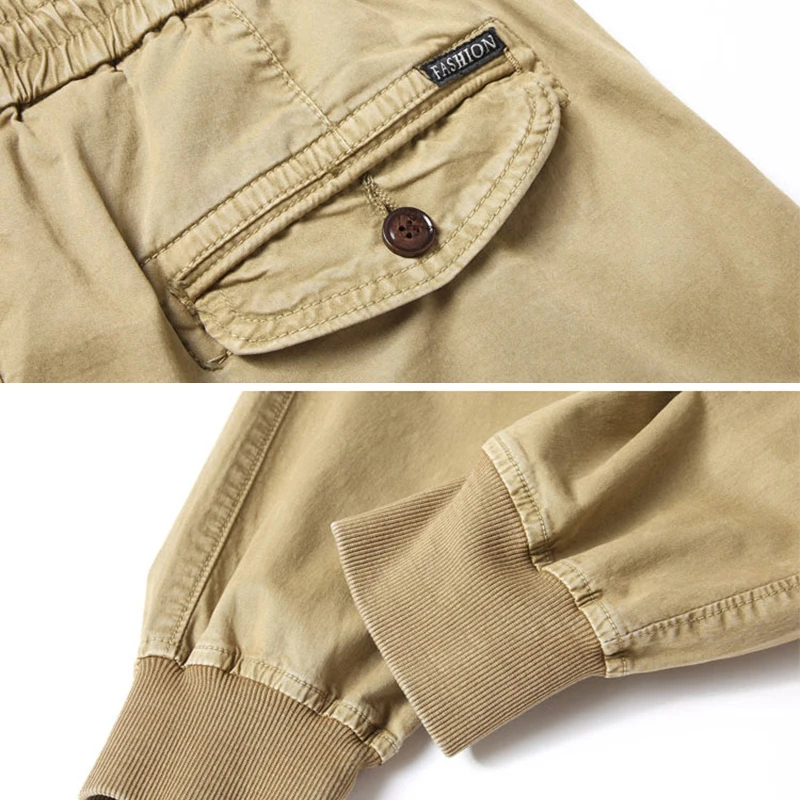 High Quality Men Tactical Cargo Pants Multi-pocket Solid Color Trousers Combat Training Overalls Men Loose Long Pants
