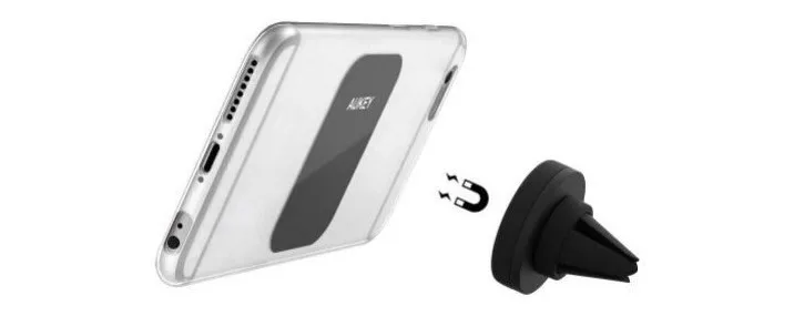 Support Voiture Magnétique Universel Pour Smartphone - Fixation Grille D'aération - AUKEY