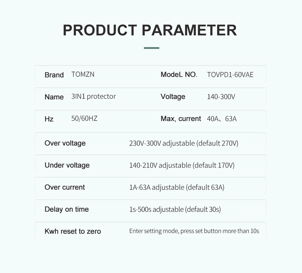 Din Rail Dual Display Adjustable Over Voltage Current And Under Voltage Protecti
