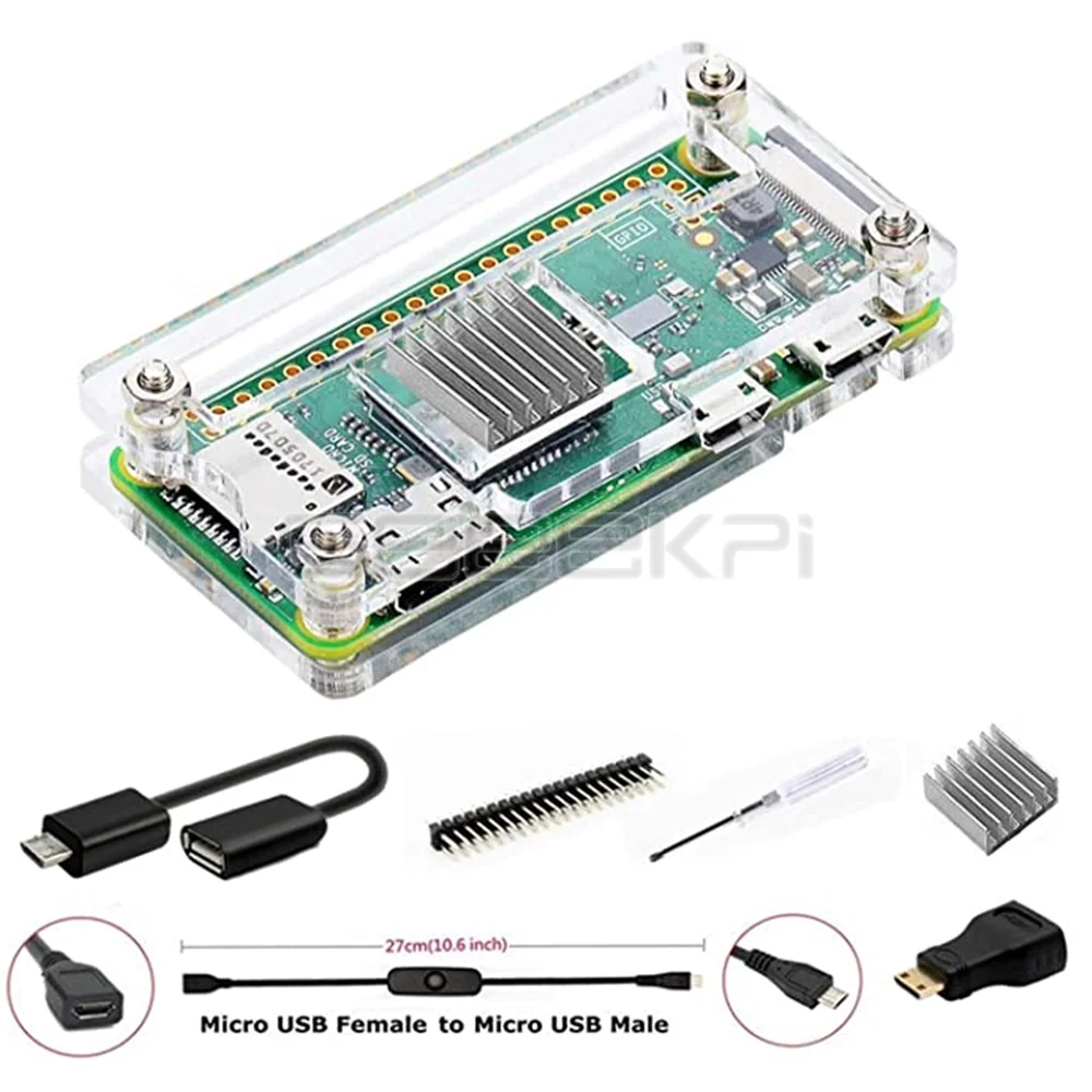 Geeekpi-kit Básico de Iniciação com Caixa Acrílica Caixa Raspberry Zero Cabeçalho Gpio 20pin 2w em 1 - Imagem 6
