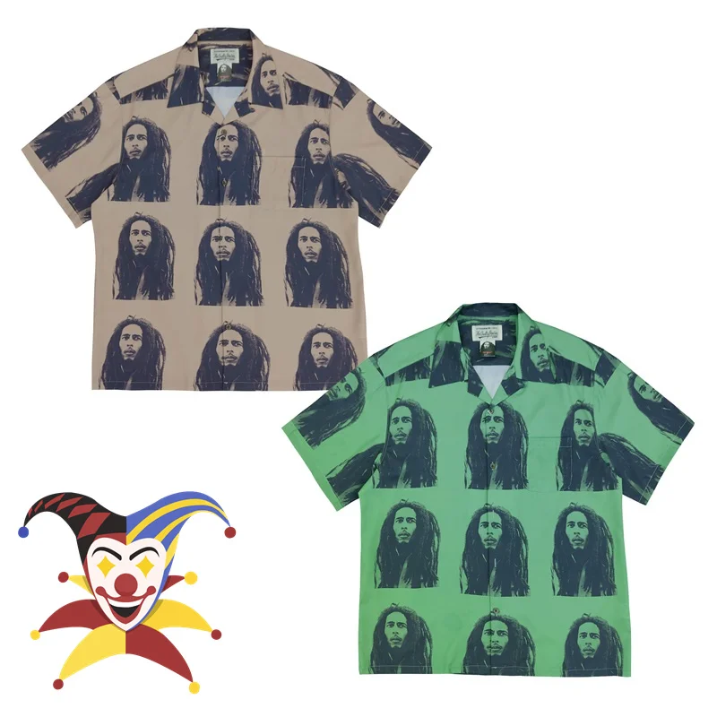 

WACKO MARIA Hawaii Beach Shirts Men Women Oversized Rock Top Tees Shirt