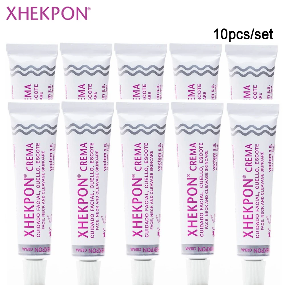 

10PCS Xhekpon Neckline Crema Face And Neck Cream 40ml Spanish Neckline Cream Wrinkle Smooth Firming Anti Aging Cream Skin Care