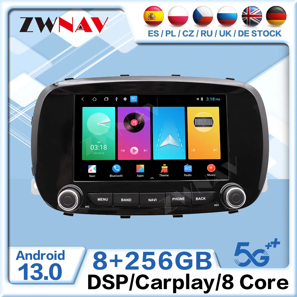 Schermo Autoradio Per Fiat 500X 2014-2020 Android Auto Multimedia Player Carplay Navigazione Gps Audio Autoradio Dsp 4G Bluetooth