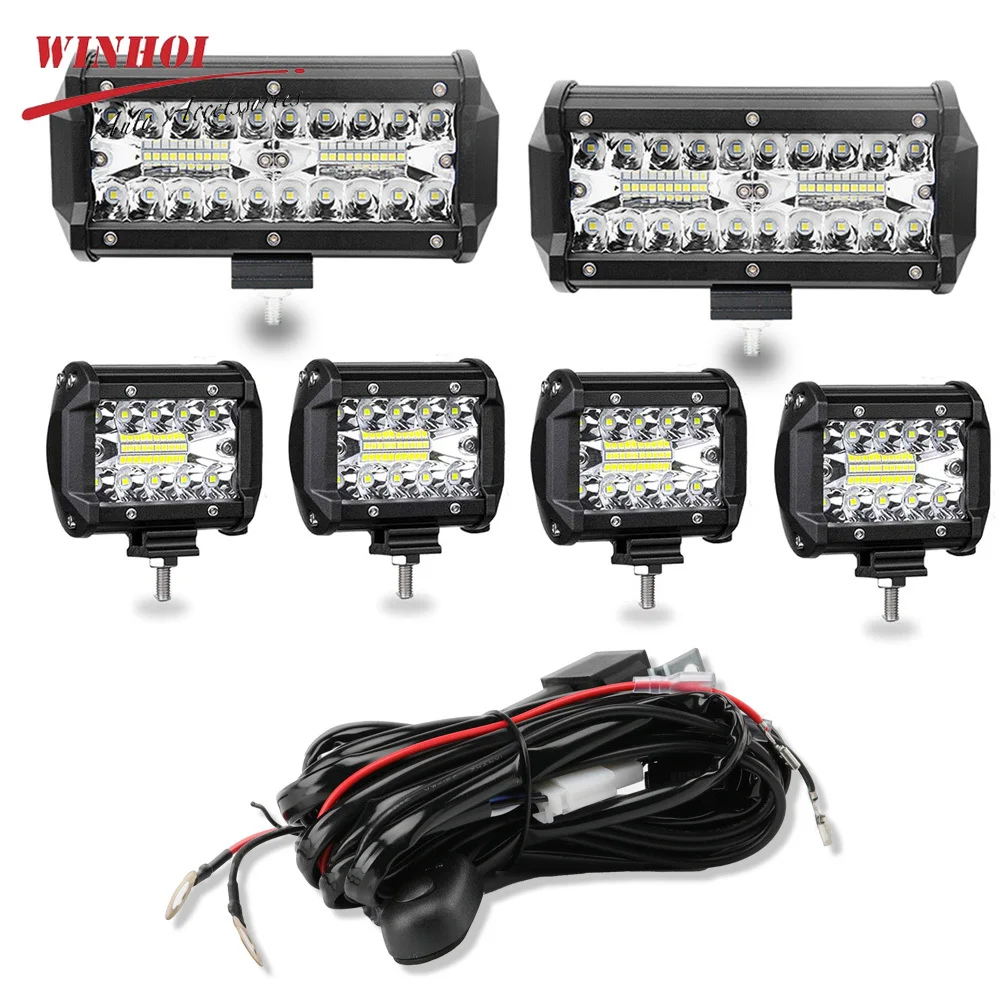 Car LED Light Bar Offroad 4x4 Spotlights Fog Lamp 12V 24V Diode Headlight Truck Farm Tractor Boat SUV ATV Light Bar/work