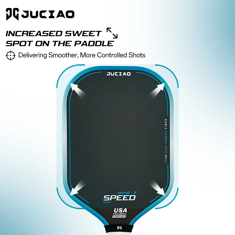 JUCiAO Gen3 Thermoformed T700 Raw Carbon Fiber Pickleball Paddle 3