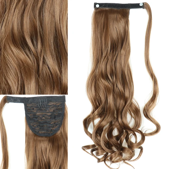 MERISIHAIR Synthetic Long Straight Wrap Around Clip In Ponytail Hair Extension Heat Reistan Pony Tail Fake Hair i88-12