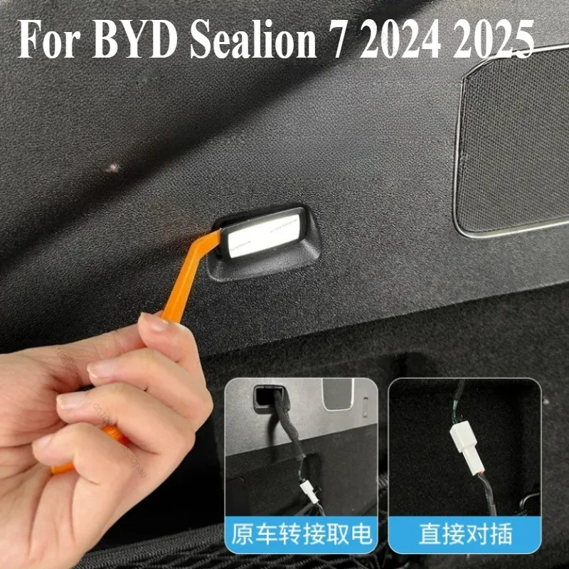BYD 씰라이언 7 씰라이언 07 EV 2024 2025 자동차 리어 트렁크 브라이트닝 LED 스트립 조명 방수 플렉시블 액세서리