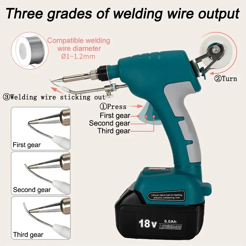 Handheld Automatic Tin Feeding Electric Soldering Iron For Makita For Dewalt For