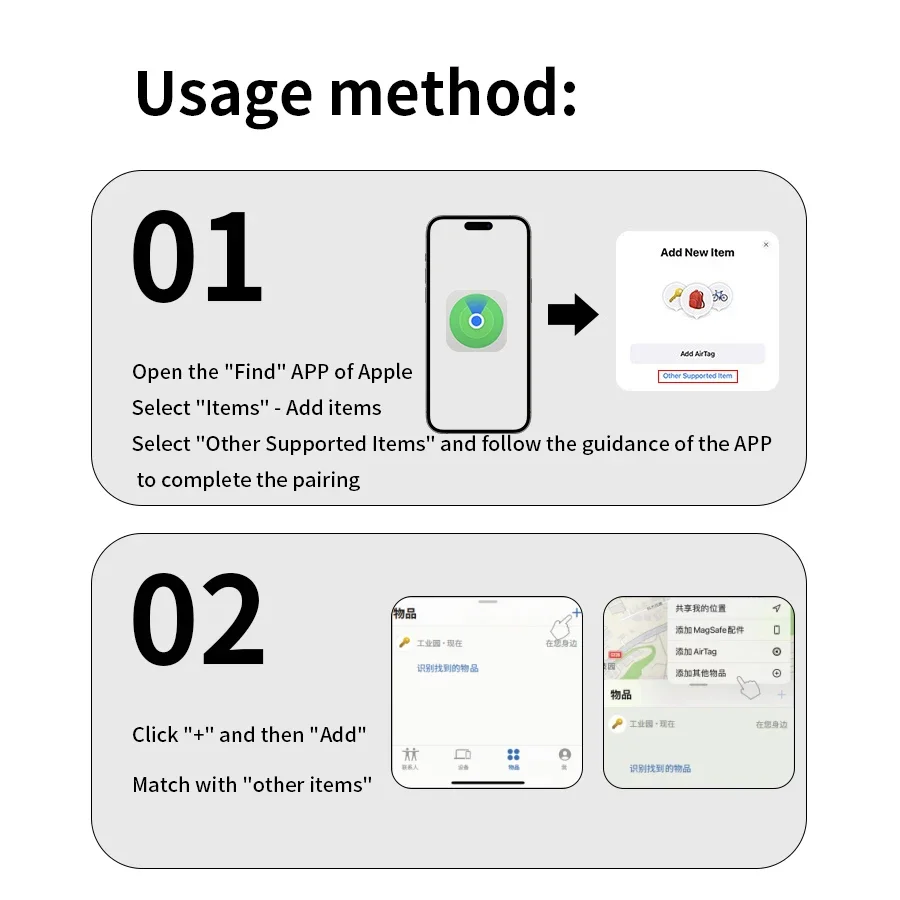 Smart Bluetooth Mini GPS Tracker iOS System Find My APP airtag Child Finder Locator Pets Bike Bag Anti-Loss Tracking Device