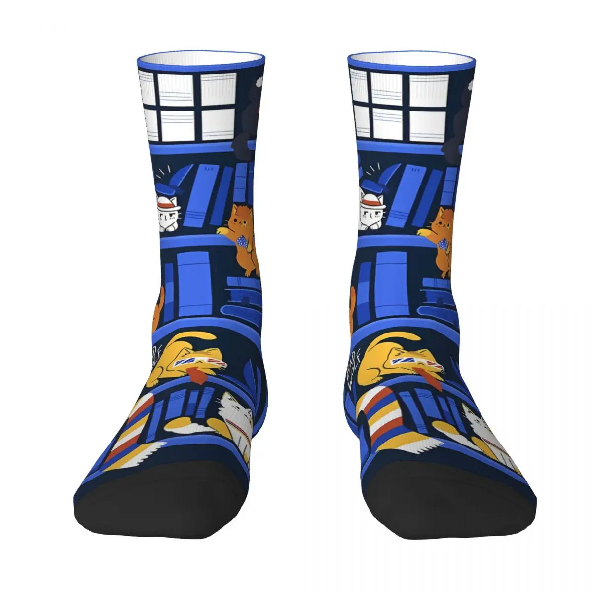

Library Box Who Sock Socks Men Women Polyester Stockings Customizable Funny
