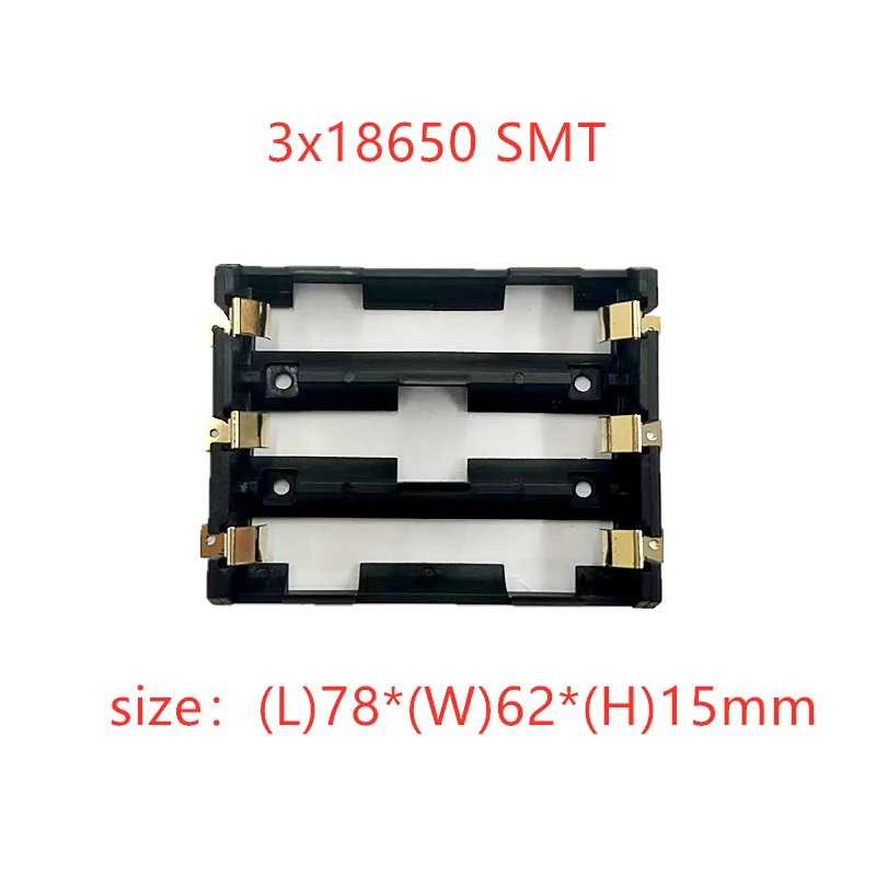 18650 SMD 배터리 박스 보관 케이스, 18650 SMT 배터리 홀더 컨테이너 파워 뱅크, 브론즈 핀, 충전식 SMT 1X 2X 3X 4