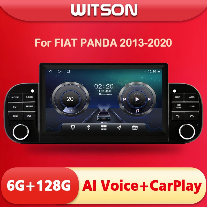 Witson Android 12 Car Multimedia Player Per Fiat Panda 2013-2020 Auto Stereo Radio Gps Headunit Carplay + Android Auto Wifi Dsp