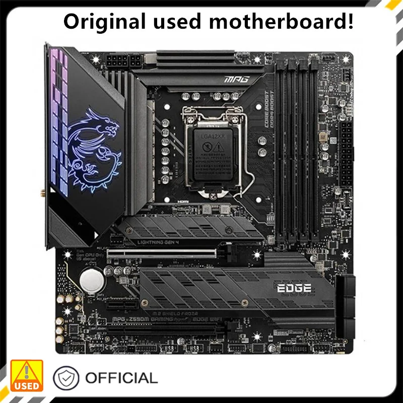 

For MPG Z590M GAMING EDGE WIFI Original Used Desktop Intel Z590 128GB DDR4 Motherboard LGA 1200 i7/i5/i3 USB3.0 SATA3