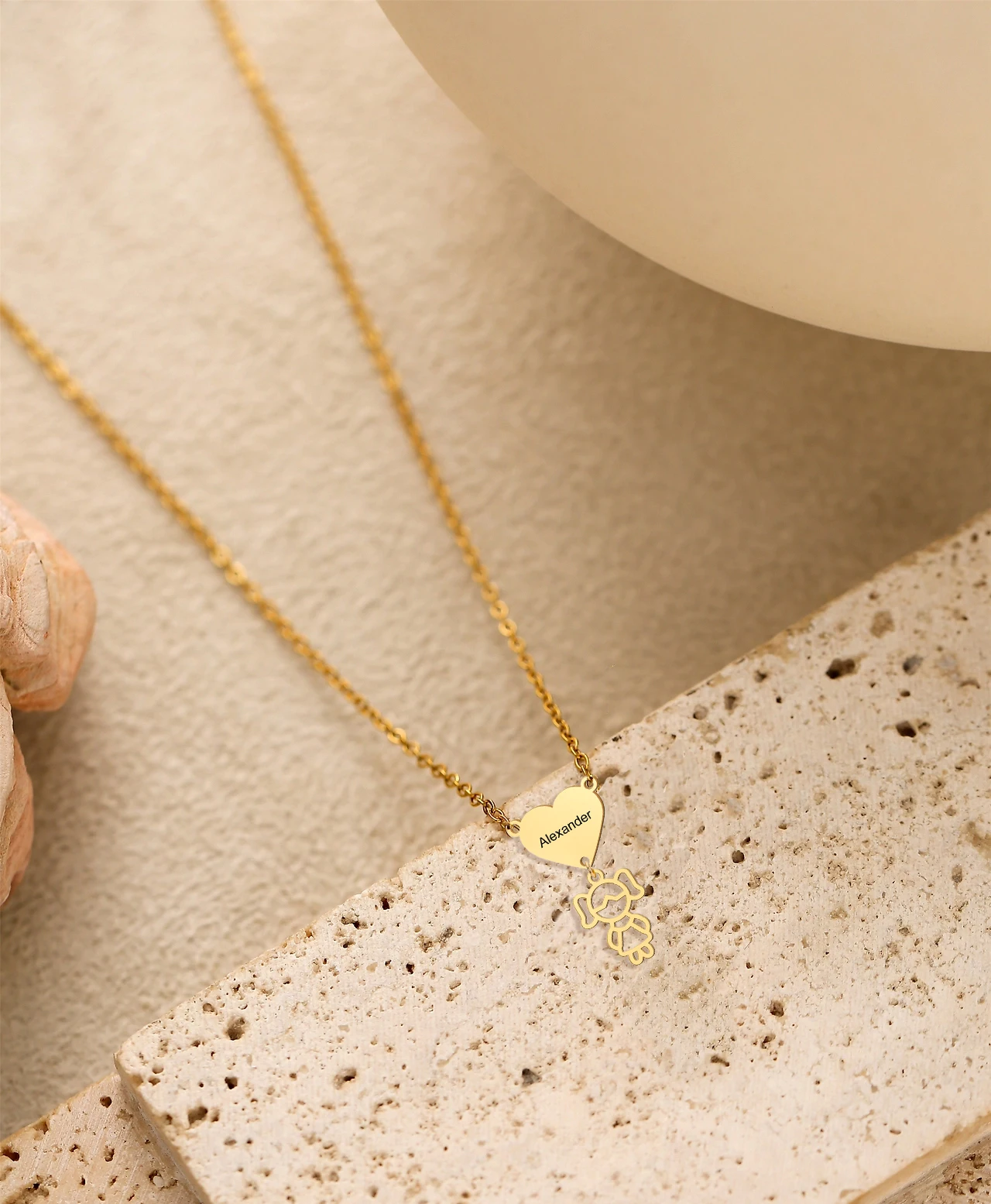 COOLTIME Süße Mädchen Junge individuelle Namenskette Edelstahl Mode personalisierte Paar Anhänger Halskette Schmuck Geschenk – Detail 16