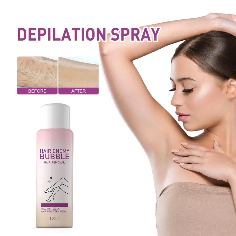 100ml  Hair Inhibitor Durable Hair Removal Enemy Bubble Spray Painless Professional Hair Removal Spray