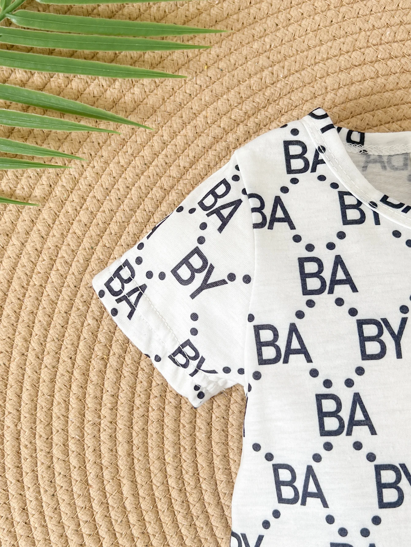 Fashion Summer Infant Baby Short Sleeve Romper Letter Print Jumpsuit With & Pocket for 0-2Y Newborn Boys Casual Set of Clothing 4