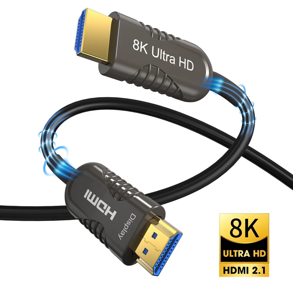 

Совместимый с HDMI 2,1 кабель, оптоволоконный шнур 2 1 8k 60 Гц 4k 120 Гц 48 Гбит/с, высокоскоростной HDCP HDR для HD ТВ, ноутбука, проектора PS4/5