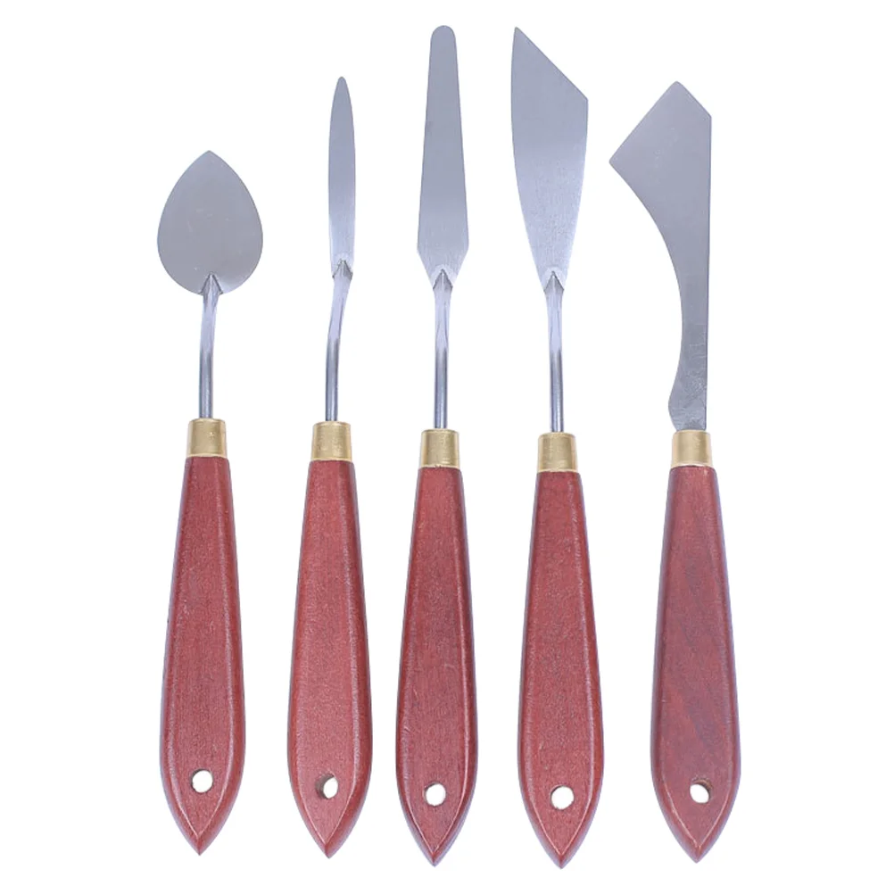 

Инструменты для масляной живописи, сглаживающий шпатель для смешивания цветов, деревянный нож для разделения сепии из нержавеющей стали