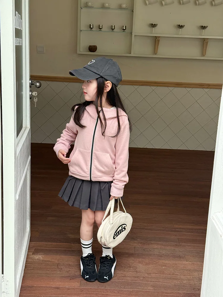 여아 스커트 봄 가을 한국 버전 리본 주름 스커트 데일리 캐주얼 다용도 기품 있는 캐주얼하고 달콤한 의상