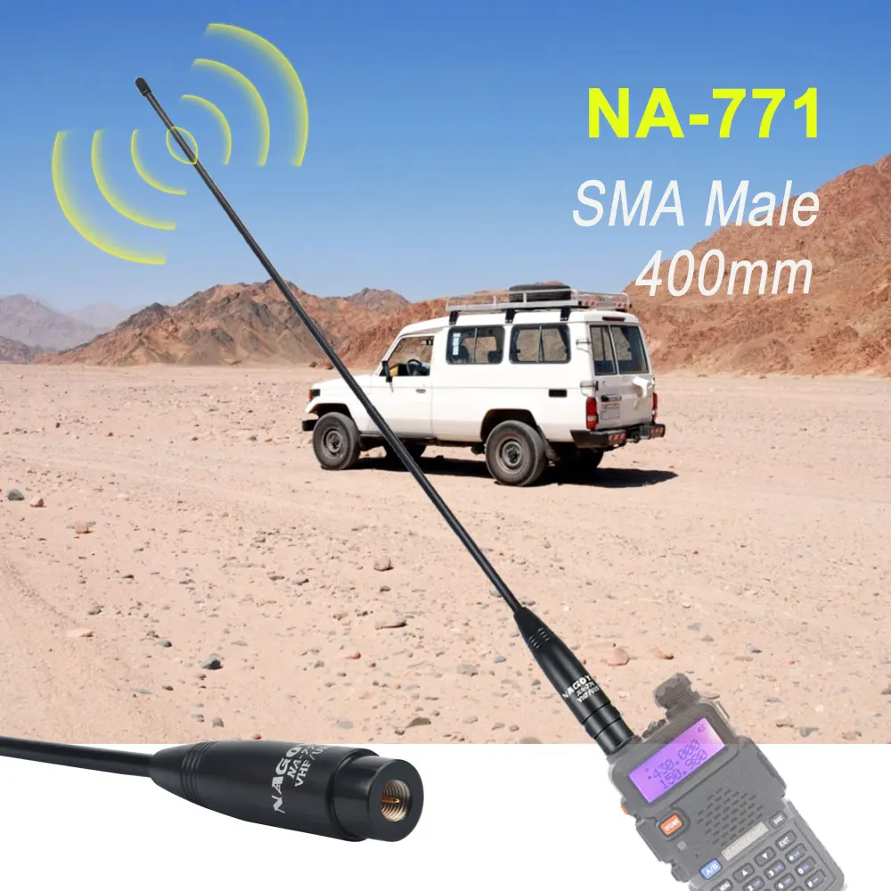 

Original Nagoya NA-771 SMA-M Male Dual Band Soft 144/430MHz Antenna for Baofeng UV-3R For Yaesu VX-3R VX-7R For TYT