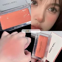 Coral Orange Blush Makeup Palette 5 Color Moist Creamy Texture Pink Rouge Lasting Natural Cheek Tint Waterproof Blusher Cosmetic 1