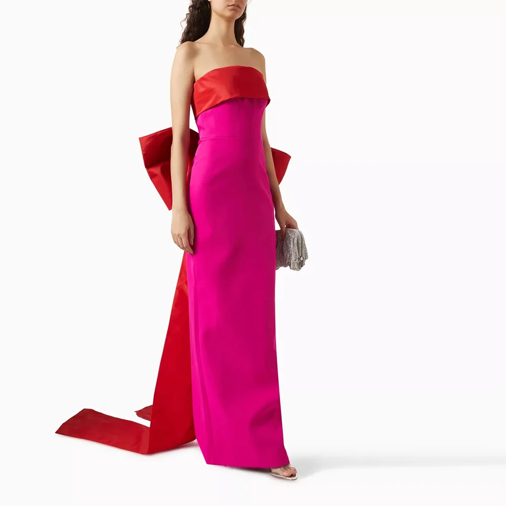 

Sevintage Elegant Mermaid Prom Dresses with Big Bow Sleeveless Saudi Arabic Evening Gowns Formal Occasion Dress