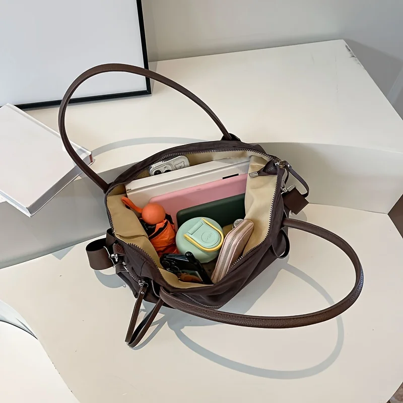 Vintage Nylon Women Shoulder Bag Large Capacity Waterproof Shoulder Bag Daily Commuting Handbag