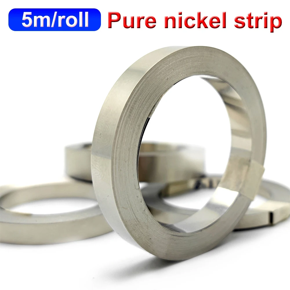5m/pack Pure Nickel Strip Purity 99.96% Spot Welding Connect Tape Ni Belt Use For 18650 26650 21700 Lithium Battery Pack