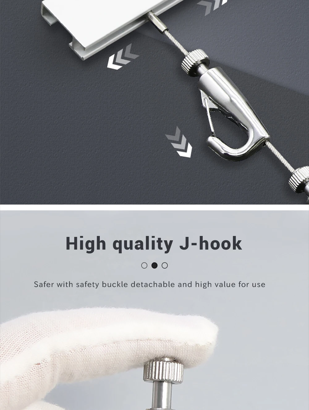 Description Picture 5 of itemPicture Hanging Hook Guide Rail Kit With A Free Level Gauge Adjustable Height Of Cables Rope Used For Gallery Frame Hanging Tool