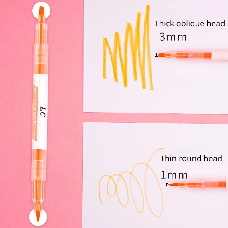 3/6pcs Double colored Highlighter Pen Marker Fluorescent Drawing Double-headed Pastel Stationery highlighter marker highlighter pen marker pen