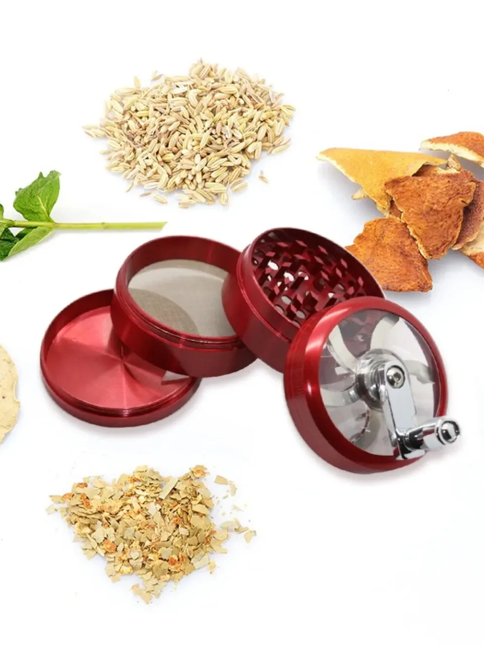 Sf162129021c7446685f070edaac17c42Y Herbal Crusher Tobacco Grinder Smoke Crushers Grinder 4 Layers Durable Non Deformable Corrosion-resistant Grinder with Handle Mallzona