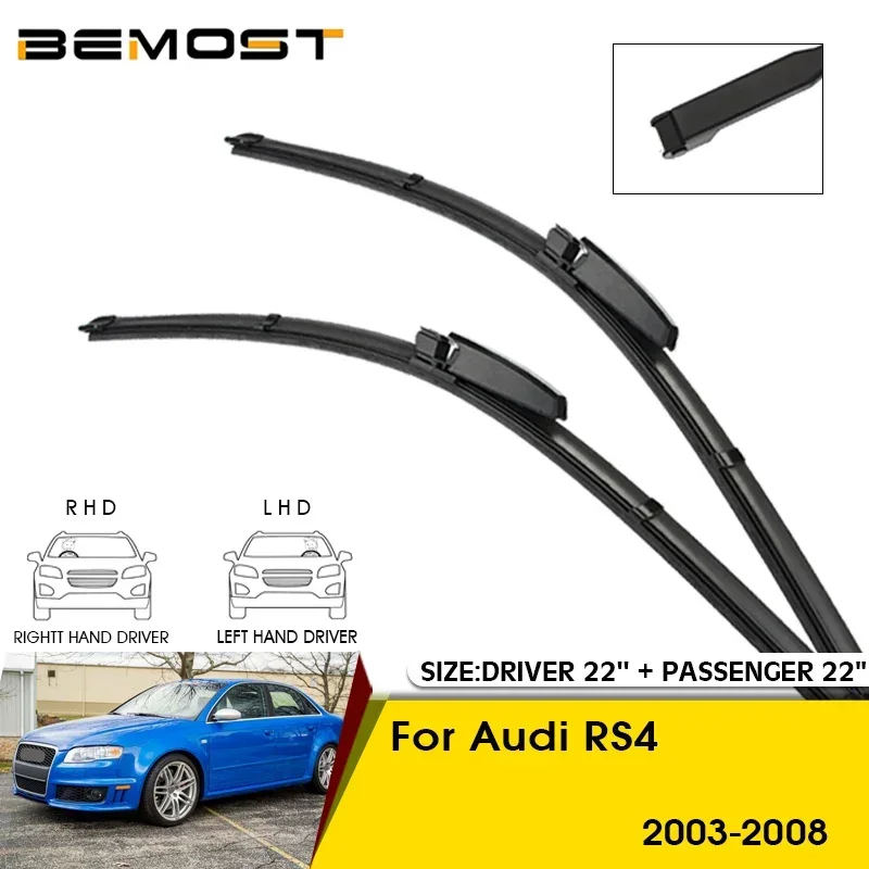 Spazzole Tergicristallo Per Audi Rs4 2003-2008 Spazzole Per Parabrezza Parabrezza Anteriore 22 "+ 22" Accessori Per Auto