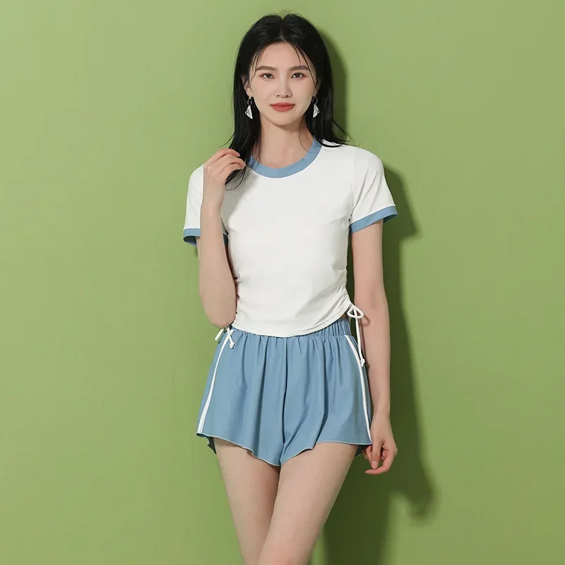 

Women Two-Piece Swimsuit Athletic Chlorine Resistant Swimwear Surfing Sport Female Swimming Suits With Pant Summer bathing