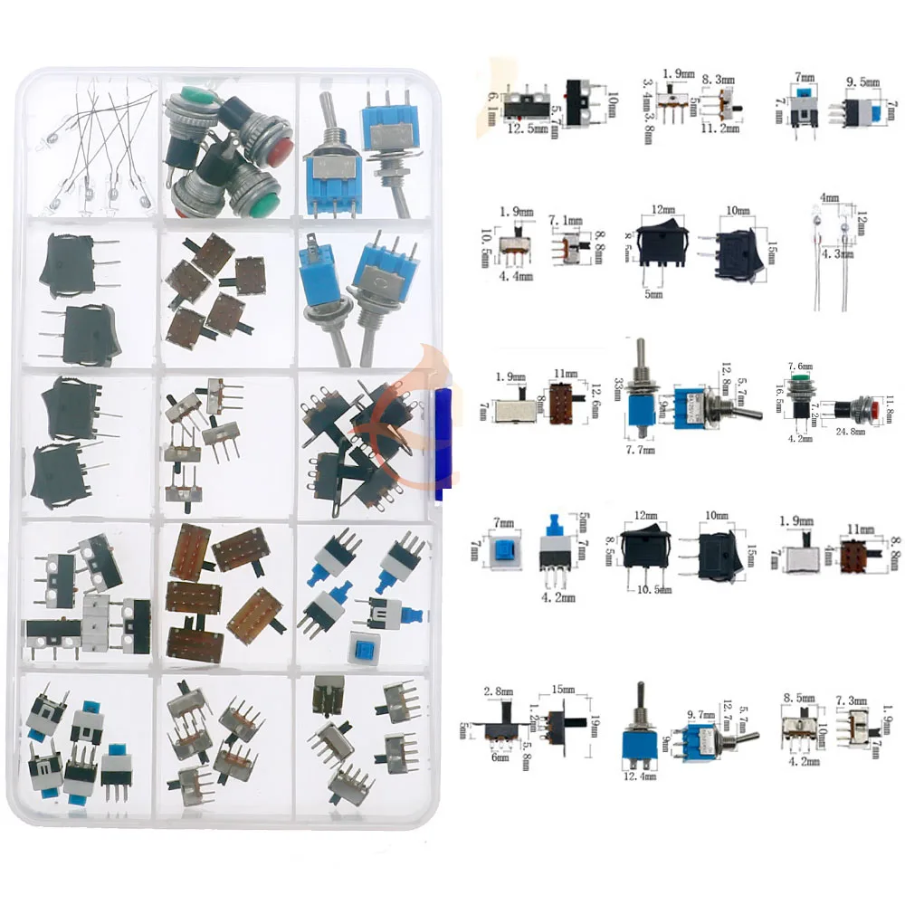 Car Remote Control Keys Button Touch Microswitch DIY Micro Switch Assorted Push Button Tact Switches Reset Mini Leaf Switch