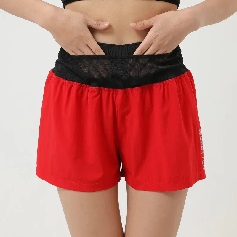 Multi-Pocket Fitness Shorts Loose-Fit With Safety Pants Casual Pants Waist Back Zipper Pocket Women's Moisture Absorbent R