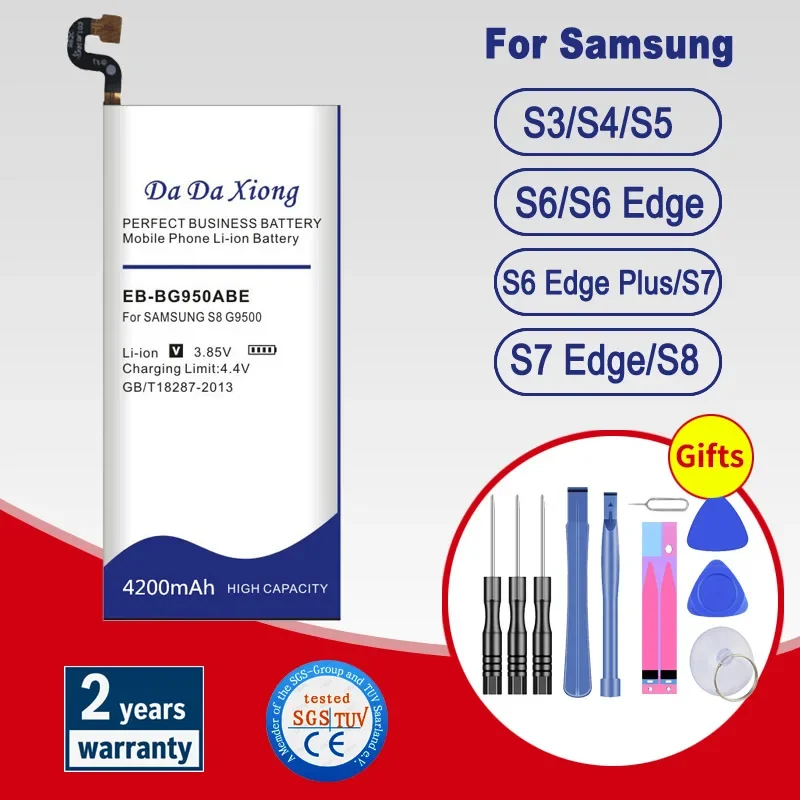 Batteria Per Samsung S3 S4 S5 S6 Edge Plus S7 S8 Eb-Bg920Abe Eb-Bg925Abe Eb-Bg928Abe Eb-Bg930Abe Eb-Bg935Abe Eb-Bg950Abe
