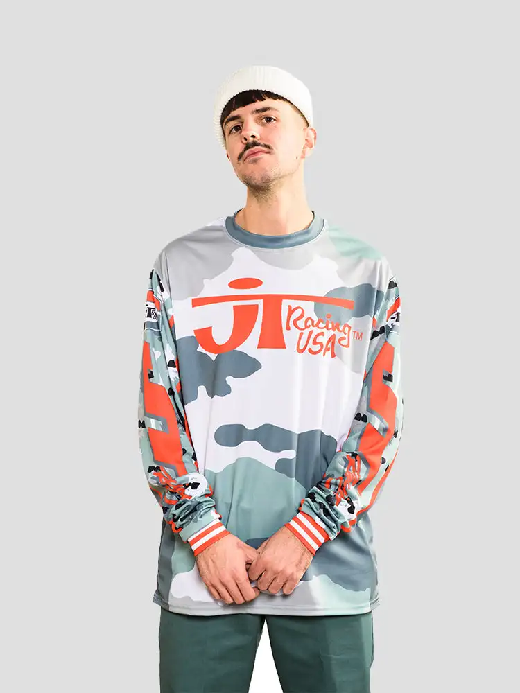Maillot Manches Longues TM Racing VTT Tout-terrain - Bleu - Homme - Léger & Respirant