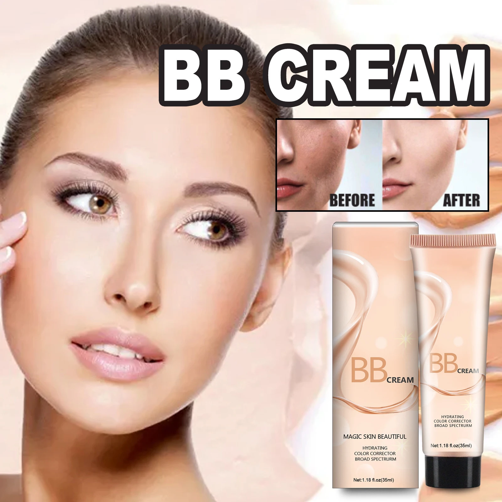 

1 Pcs BB Cream Base Makeup Long Lasting Waterproof Brighten Skin Stone Whitening Concealer Foundation Liquid Face Makeup