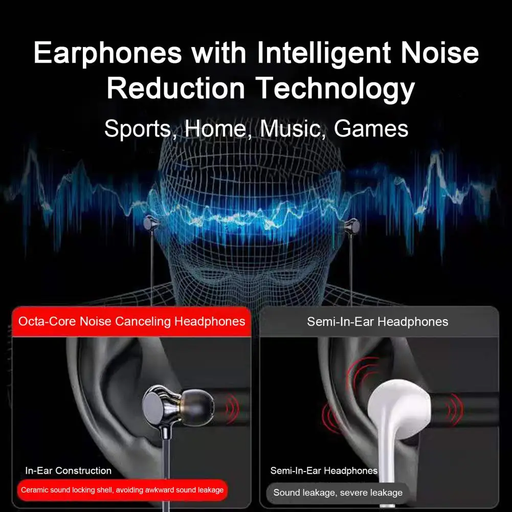 

Intelligent Noise Reduction Earphones Immersive Dual Module Wired Headphones Hifi Sound Noise Reduction Type-c In-ear Earphones