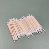 100/300 PCS/Ear Care Clean Wood Handle Pointed Tip Head Cotton Semi Permanent Eyebrow Eyelash Tattoo Thread Beauty Makeup Remove 4
