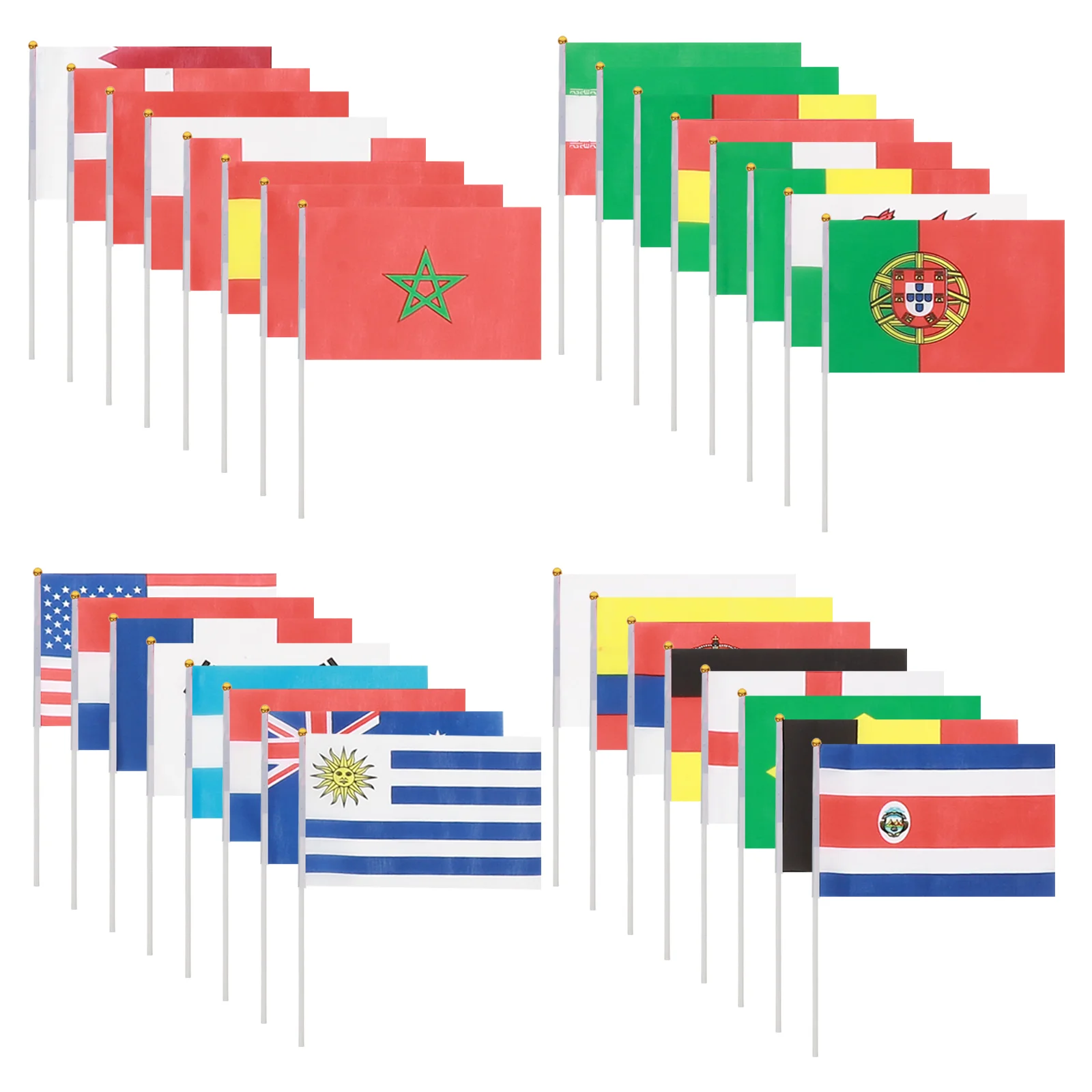 Hand Held National Flag Stick International World Country Flags Banners for Bar Party Decor Hand waving flag countries