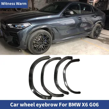 4pcs Carbon Fiber Wheel Fender Eyebrow Protector Sticker for 2019-2021 Bmw X6 G06 1