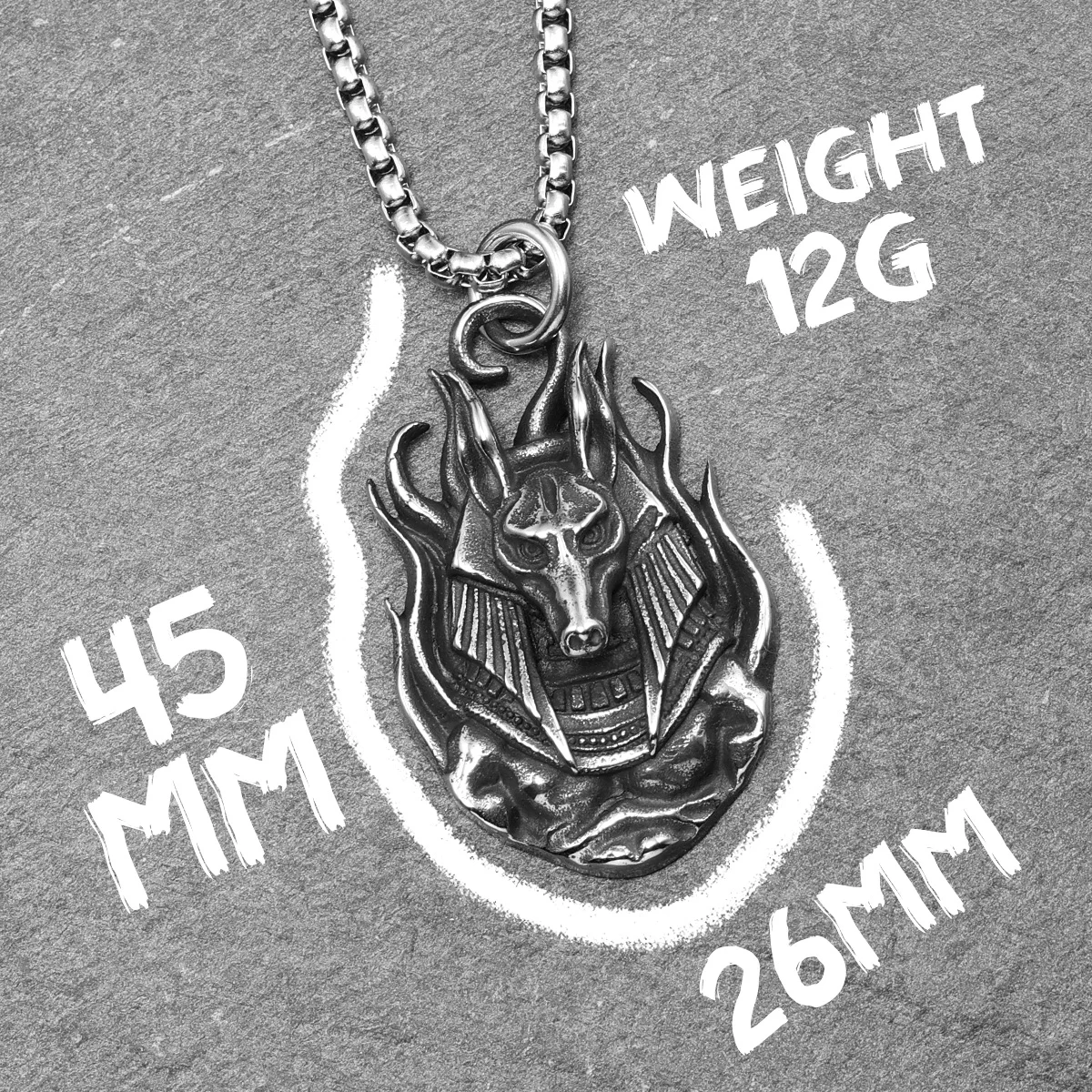 Death Anubis Necklaces Egyptian Myth Pendants 316L Stainless Steel Men Chain Punk Rock Rap for Male Jewelry Gift Dropshipping 6